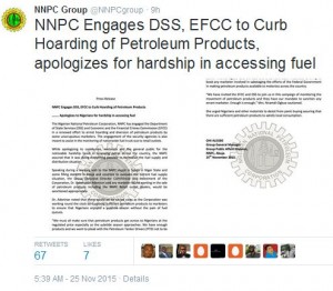 NNPC to be assisted by DSS, EFCC in fight to prevent hoarding of petroleum products