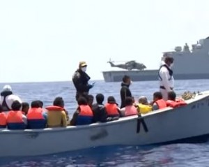 Migrants being rescued at Sea