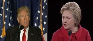 Donald Trump (L) and Hillary Clinton
