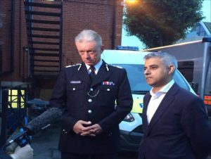 Metropolitan Police Commissioner, Sir Bernard Hogan-Howe (L) with the Mayor of London, Sadiq Khan. (Image credit: Metropolitan Police)