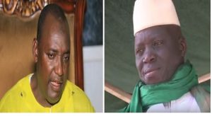 President-elect Adama Barrow (L) and The Gambia president Yahya AJJ Jammeh Babili Mansa
