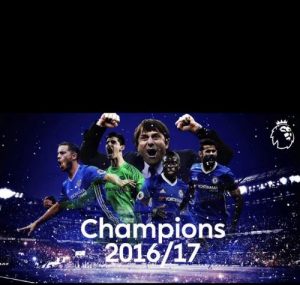 Chelsea FC win English Premier League, 2016/2017. (Image source: Twitter)