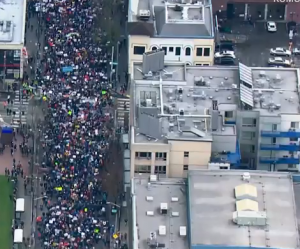 Saturday's March for Our Lives in Seattle as students protest gun violence in U.S., 23 March 2018