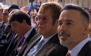 Elton John and some of the celebrities and guests at the wedding between Meghan Markle and Prince Harry at Windsor Castle, 19 May 2018