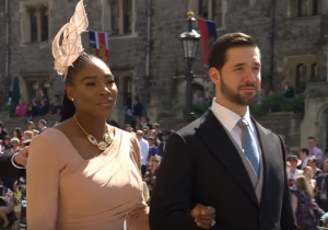 Serena Williams and her husband Alexis Ohanian at the wedding between Meghan Markle and Prince Harry at Windsor Castle, 19 May 2018