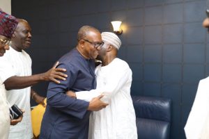 Alhaji Atiku Abubakar and Peter Gregory OBI warmly embrace