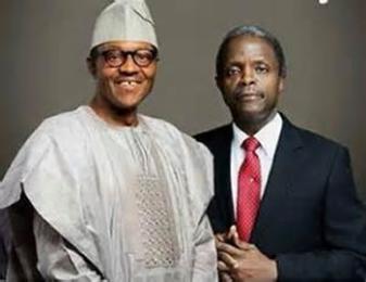 Nigeria President Muhammadu Buhari (L) and the Vice President Yemi Osinbajo