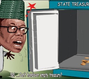 An illustrative image of an empty safe after its contents are stolen by apparatchiks of a corrupt government. (Image credit Daily Independent Nigeria)