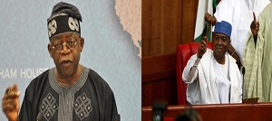 Bola Tinubu, left, and Senate President Bukola Saraki, right.