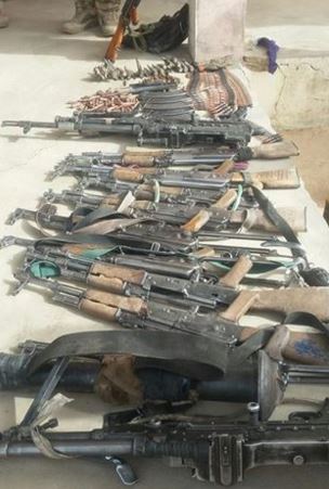 Ammunitions recovered from Boko Haram terror group by the troops who repelled attacks on military locations at Pulka and Bitta in the fringes of Sambisa forest, 8 March 2016