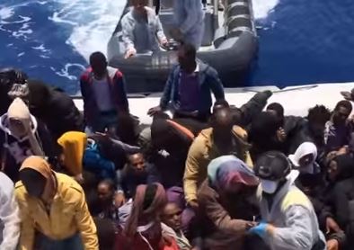 Migrants on the sea, seeking to enter Europe