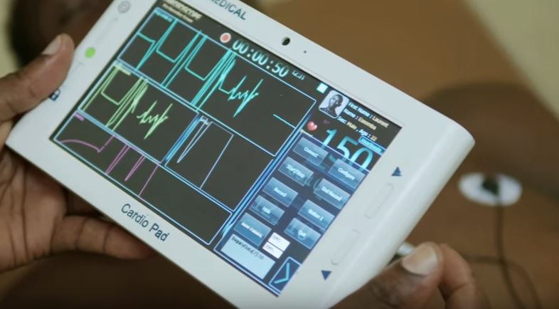 Cardio Pad, a tablet computer that takes a reading and sends it to a heart specialist, invented by a Cameroonian named Arthur Zang