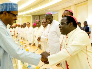 Catholic Bishops' of Nigeria met President Buhari in Aso Rock, 2 June 2016