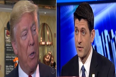 Donald Trump (L) and Paul Ryan