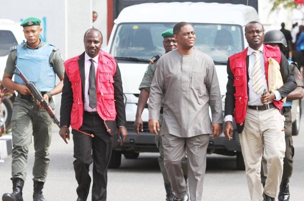 Femi Fani-Kayode (2nd from R) with EFCC operatives