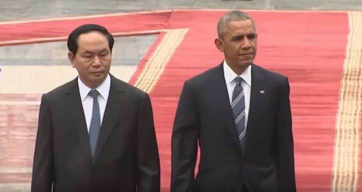 Vietnamese President, Tran Dai Quan (L) and Barack Obama, 23 May 2016