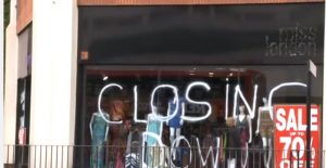 High street shops in London