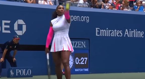 Serena Williams v Johanna Larsson at the U.S. Open 2016, September 2016
