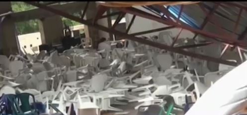 A church roof collapsed in Uyo, the capital of Akwa Ibom state in Nigeria