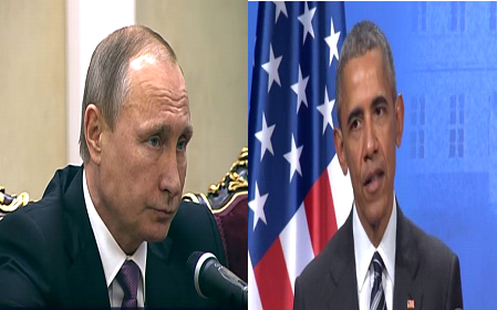 Vladimir Putin (L) and Barack Obama