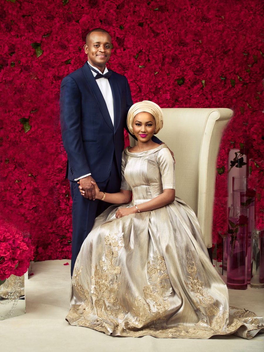 Zahra Buhari gets married to Ahmed Indimi. (Image credit Twitter/Aisha Buhari)