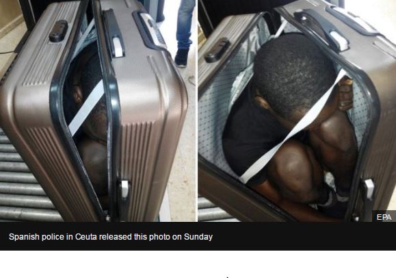 A migrant found hidden in car and suitcase, 30 December 2016
