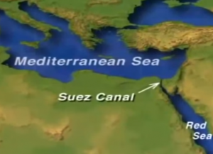 Suez Canal, Red Sea, Mediterranean Sea