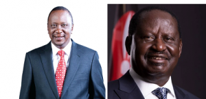 Uhuru Kenyatta (L) and Raila Odinga