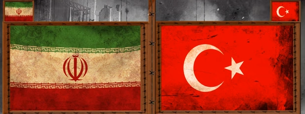 Iran flag and Turkey flag
