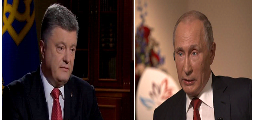 Petro Poroshenko (L) and Vladimir Putin