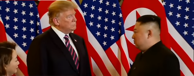 U.S. President Donald Trump and North Korean leader Kim Jong Un meet in Vietnam, Feb 2019