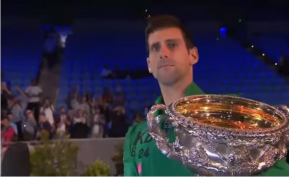 Novak Djokovic, the winner of the 2019 Australian Open